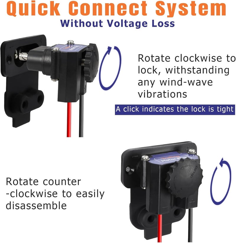 HKAIMING Trolling Motor Plug, 027-0004-Kit 12V to 48V DC Power Connector, Weather Resistant with 80 AMP Capacity - Image 2